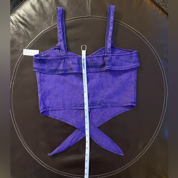 NWT🌺Mimi Chica Tie-Front Crop Top Size S Color Purple - Picture 9 of 9